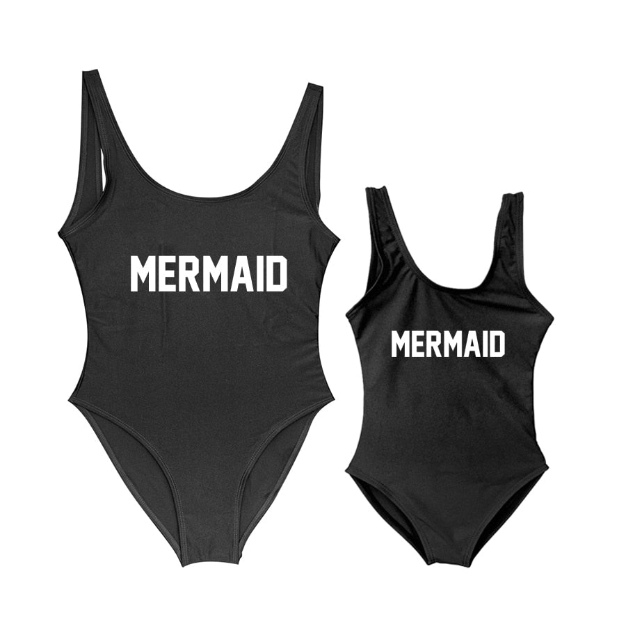 Mermaid Mommy and Me Mother Daughter Matching Swim Suit