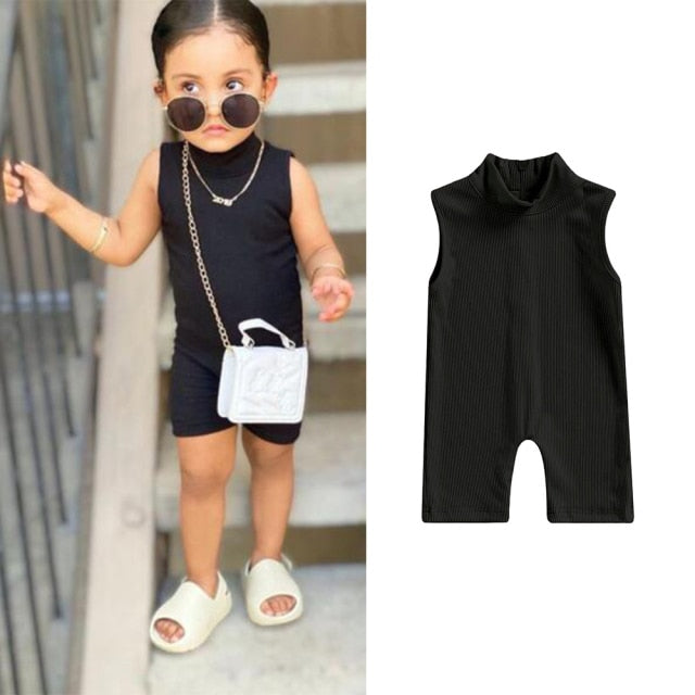 Solid Fitted Matching Mother Daughter Romper