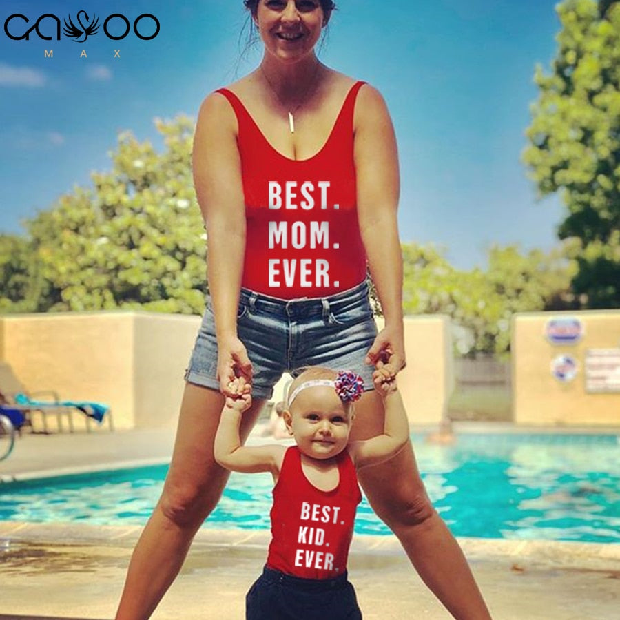 Besties Mommy and Me Mother Daughter Matching Swim Suit