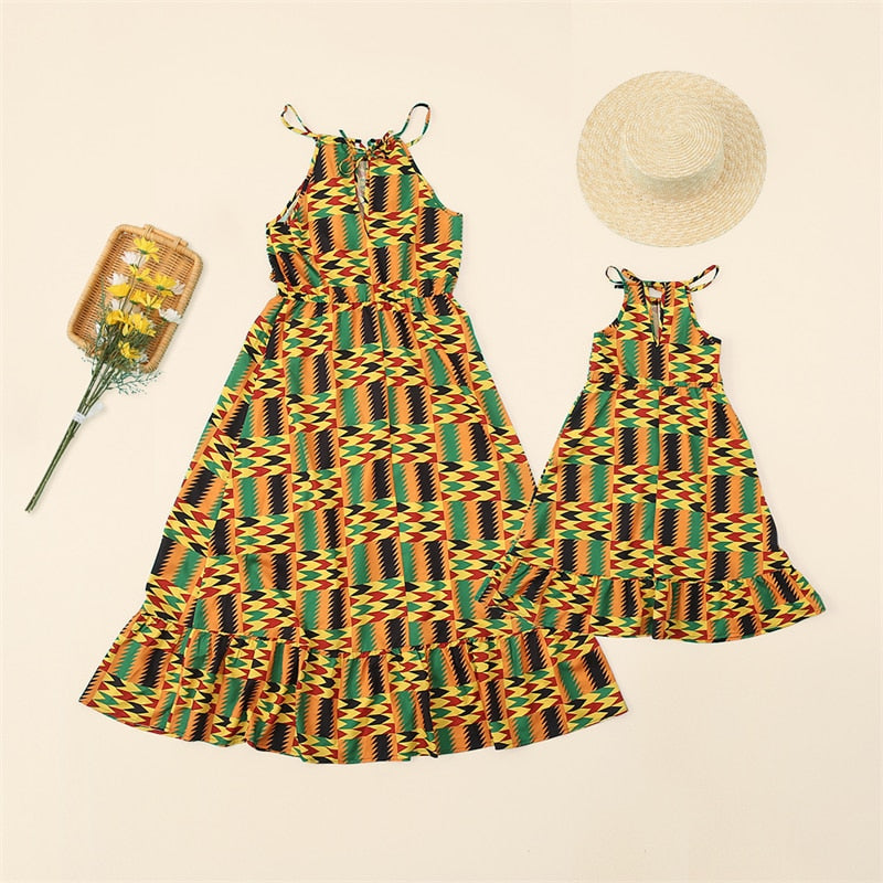 Matching Mommy and Me Mother Daughter African Print Dress