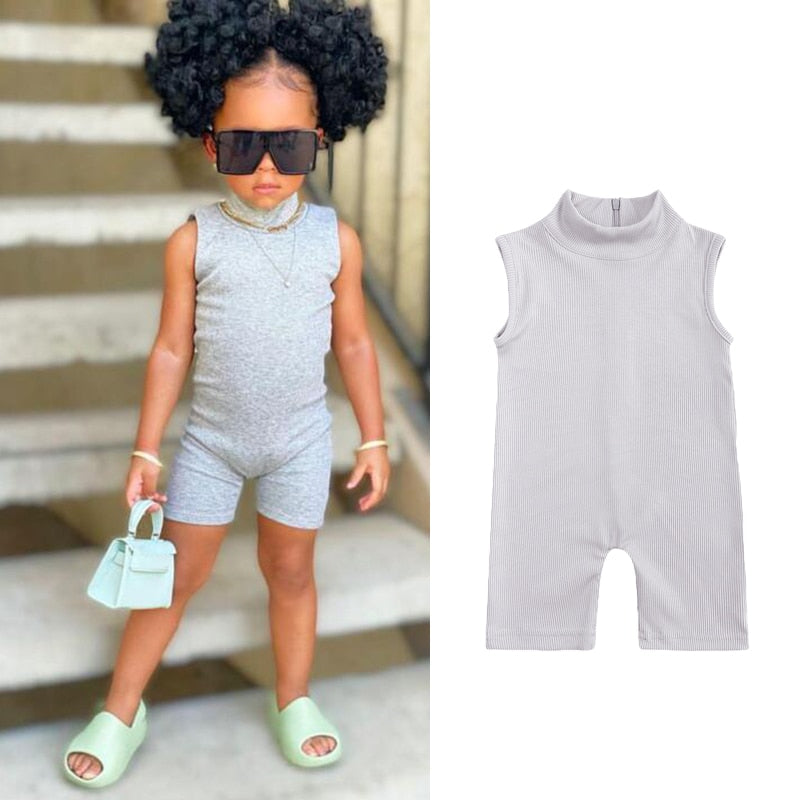 Solid Fitted Matching Mother Daughter Romper