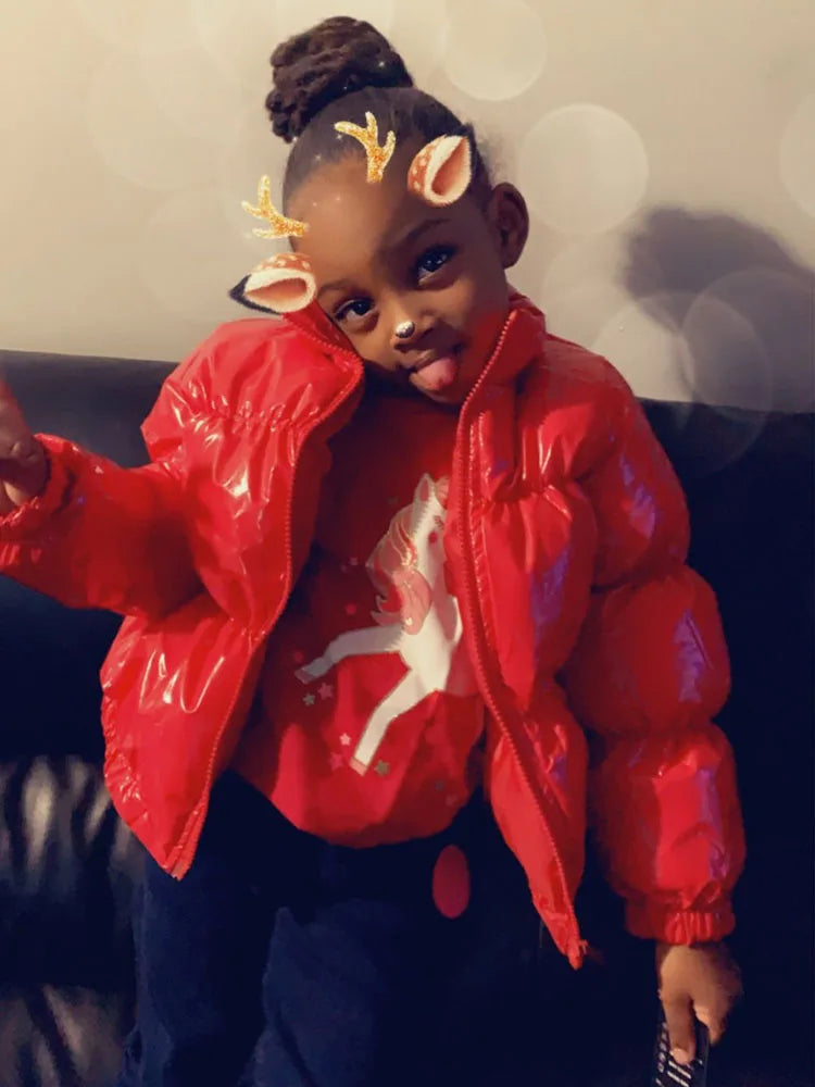 Matching Daughter Glossy Puffer Mommy and Me Jacket