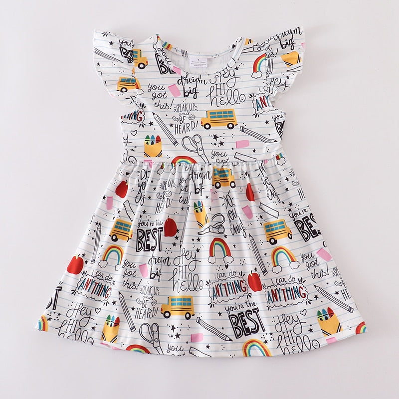 Back to School Girls Graffiti Dress