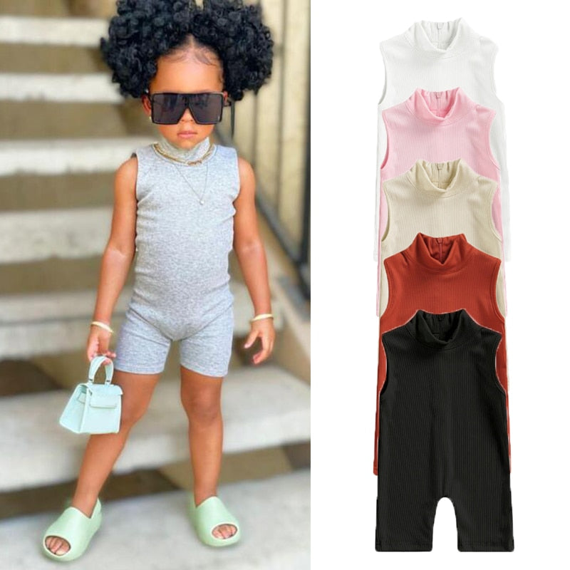 Solid Fitted Matching Mother Daughter Romper