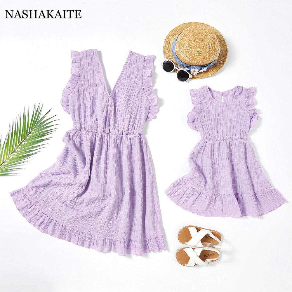 Matching Mother Daughter Lightly Lavender Dress
