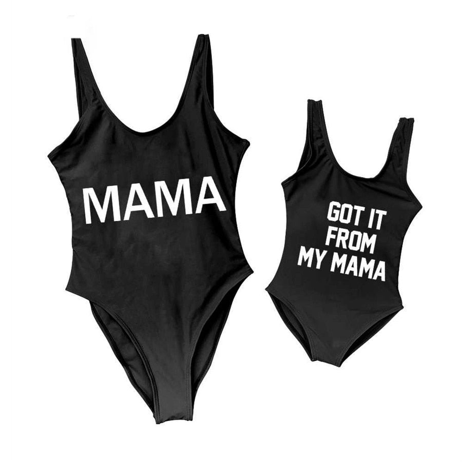 Matching Mommy and Me Mother Daughter "Got it from my Mama" Swim suit