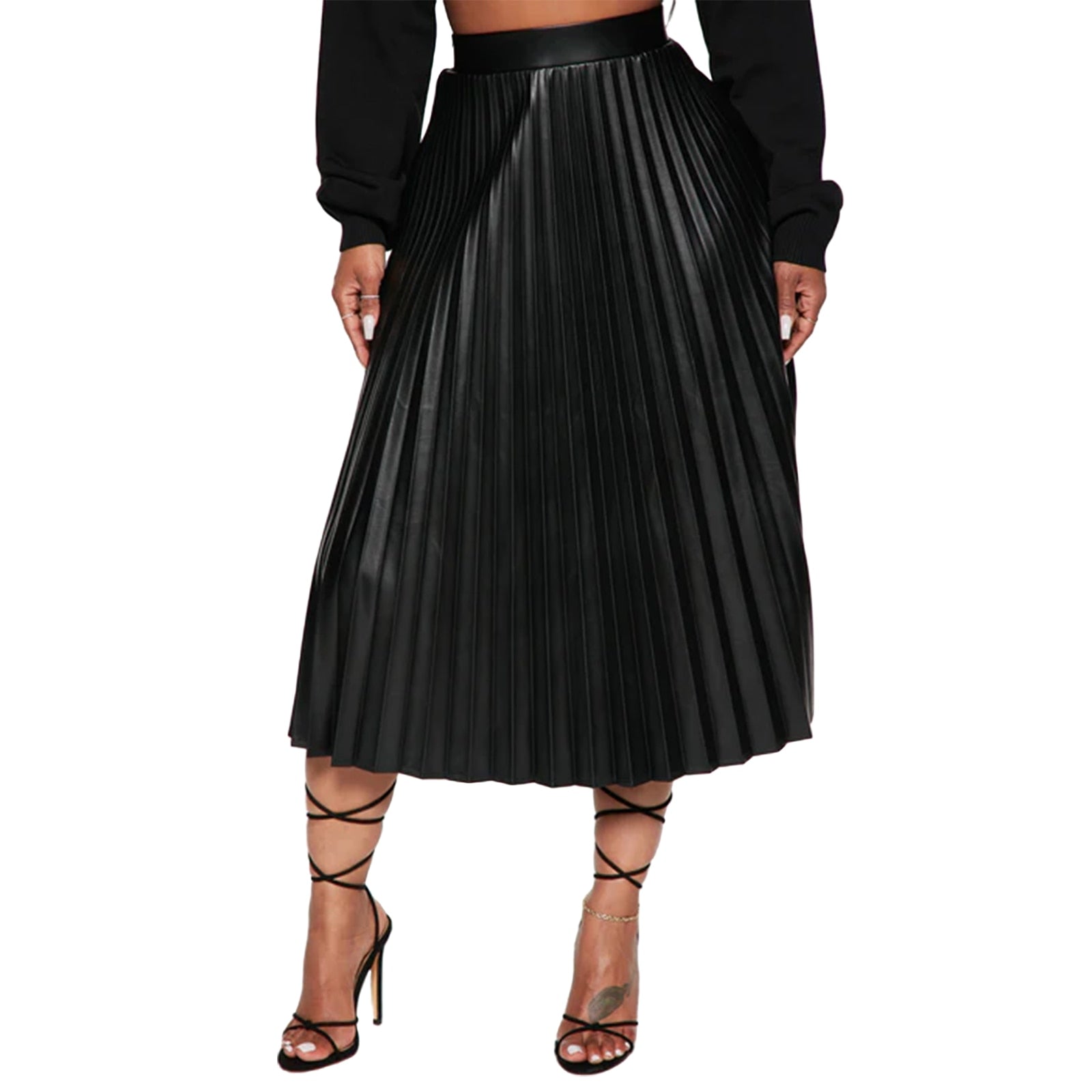 Pleated Leather Mommy and Me Mothers Skirt