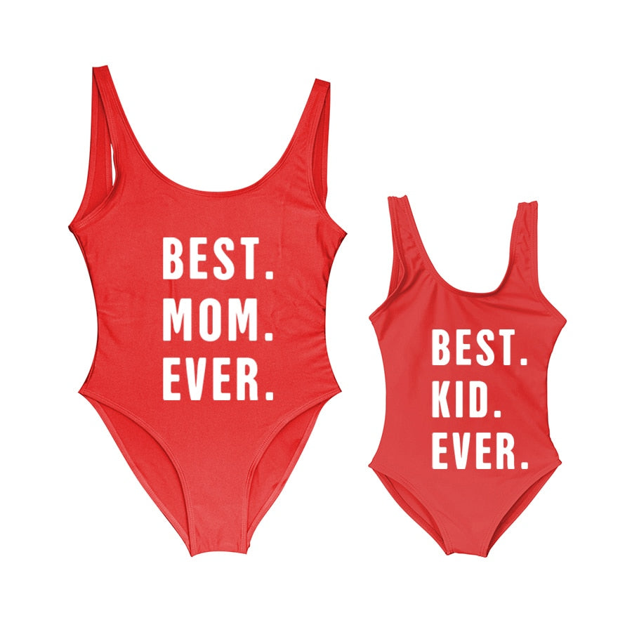 Besties Mommy and Me Mother Daughter Matching Swim Suit