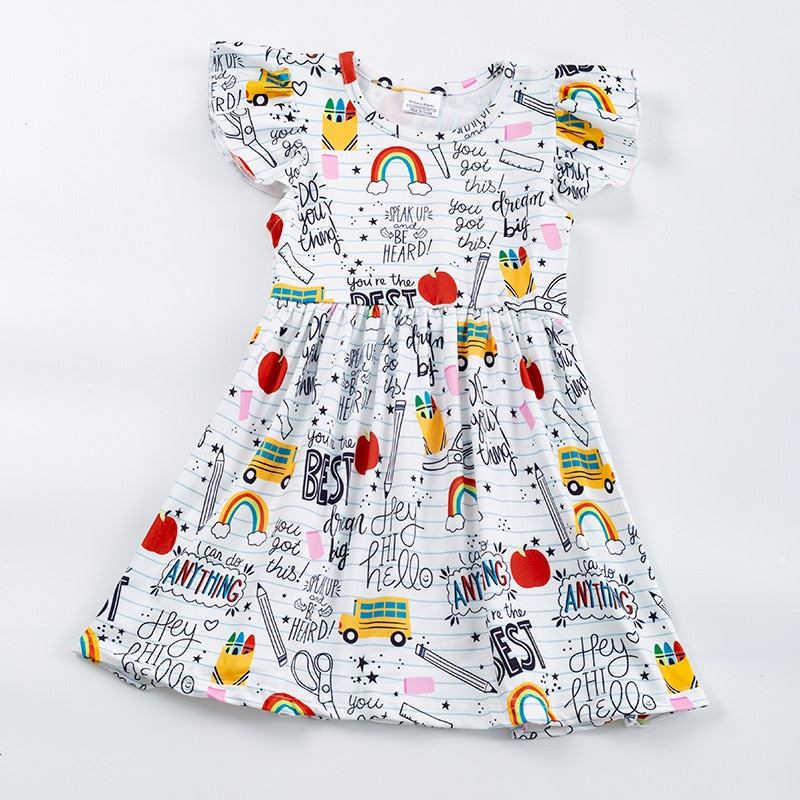 Back to School Girls Graffiti Dress