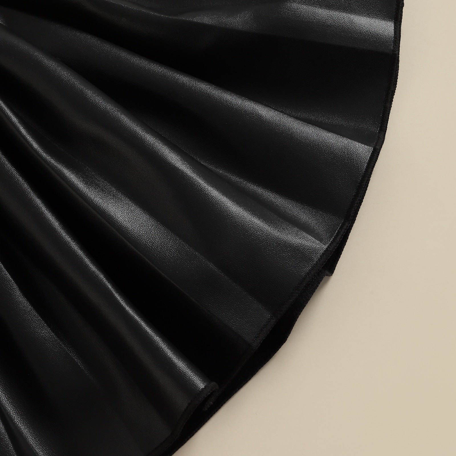 Pleated Leather Mommy and Me Daughters Skirt