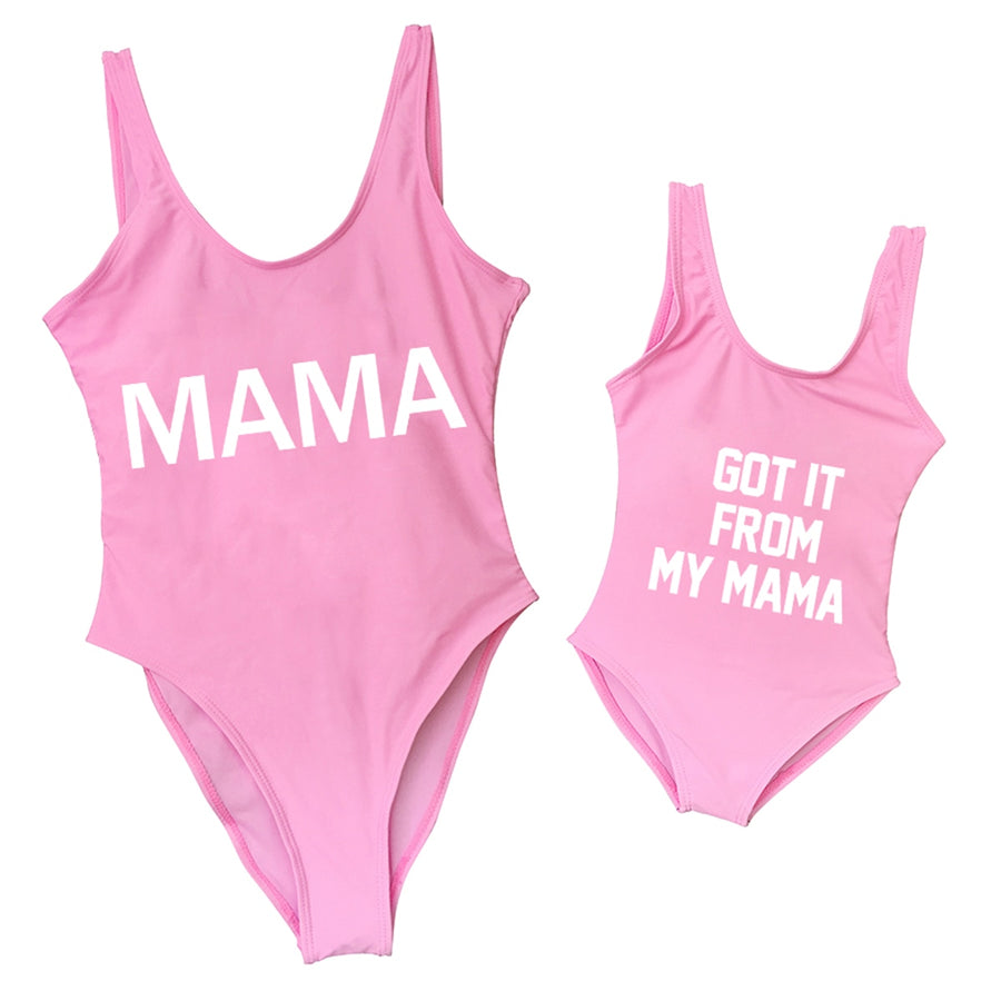 Matching Mommy and Me Mother Daughter "Got it from my Mama" Swim suit