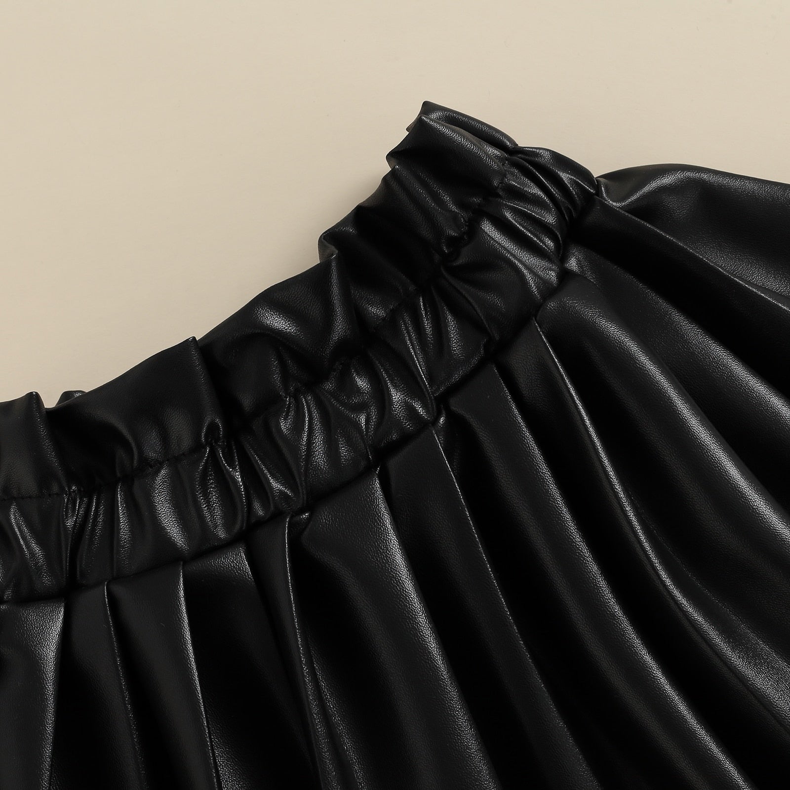 Pleated Leather Mommy and Me Daughters Skirt