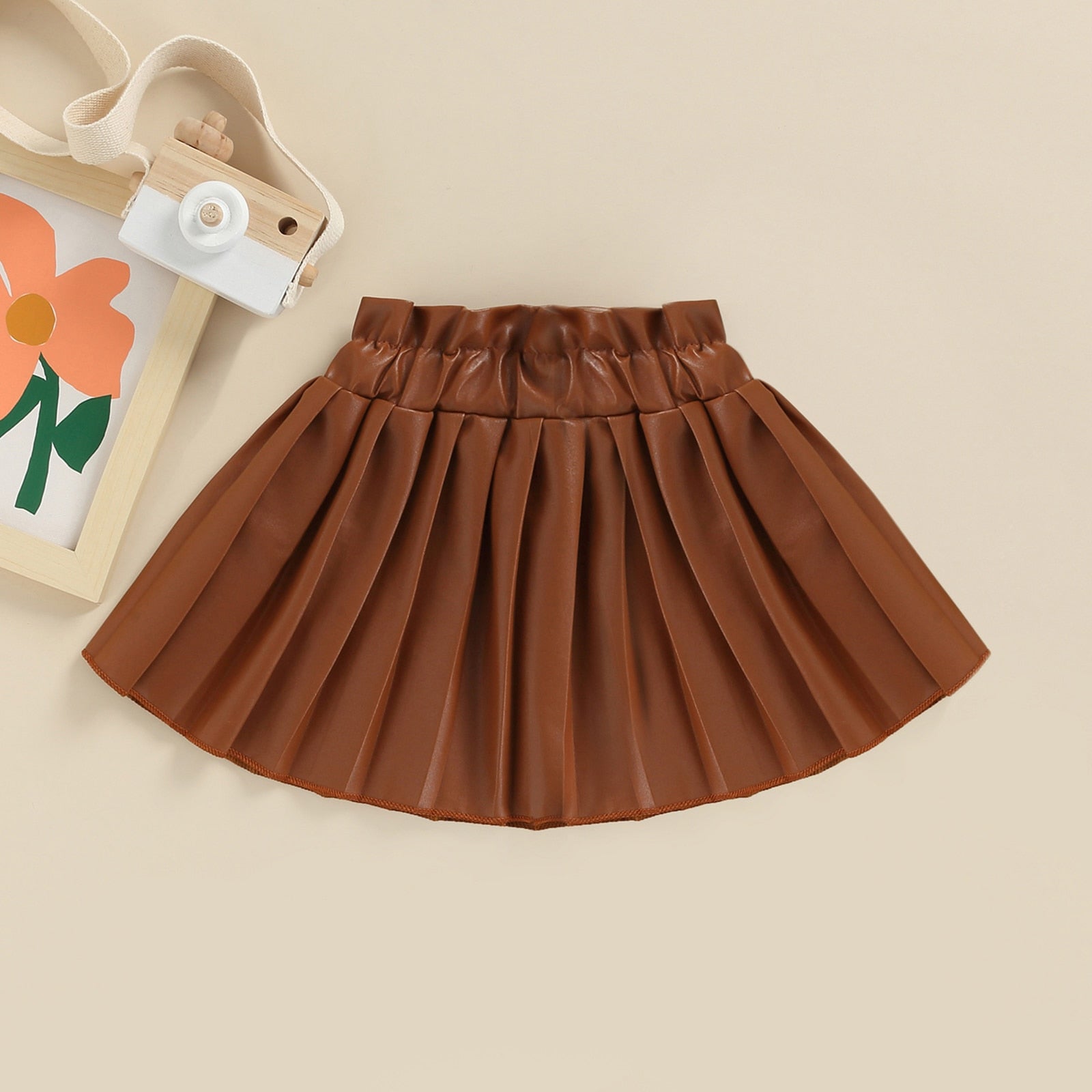 Pleated Leather Mommy and Me Daughters Skirt