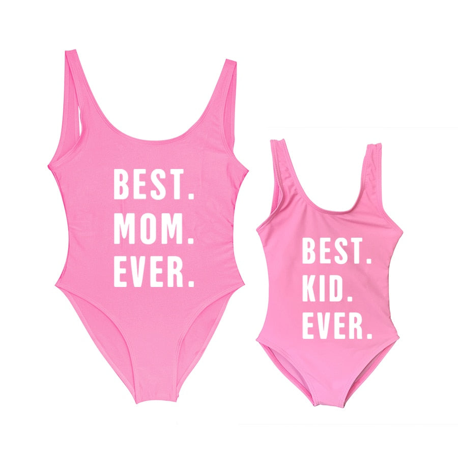 Besties Mommy and Me Mother Daughter Matching Swim Suit