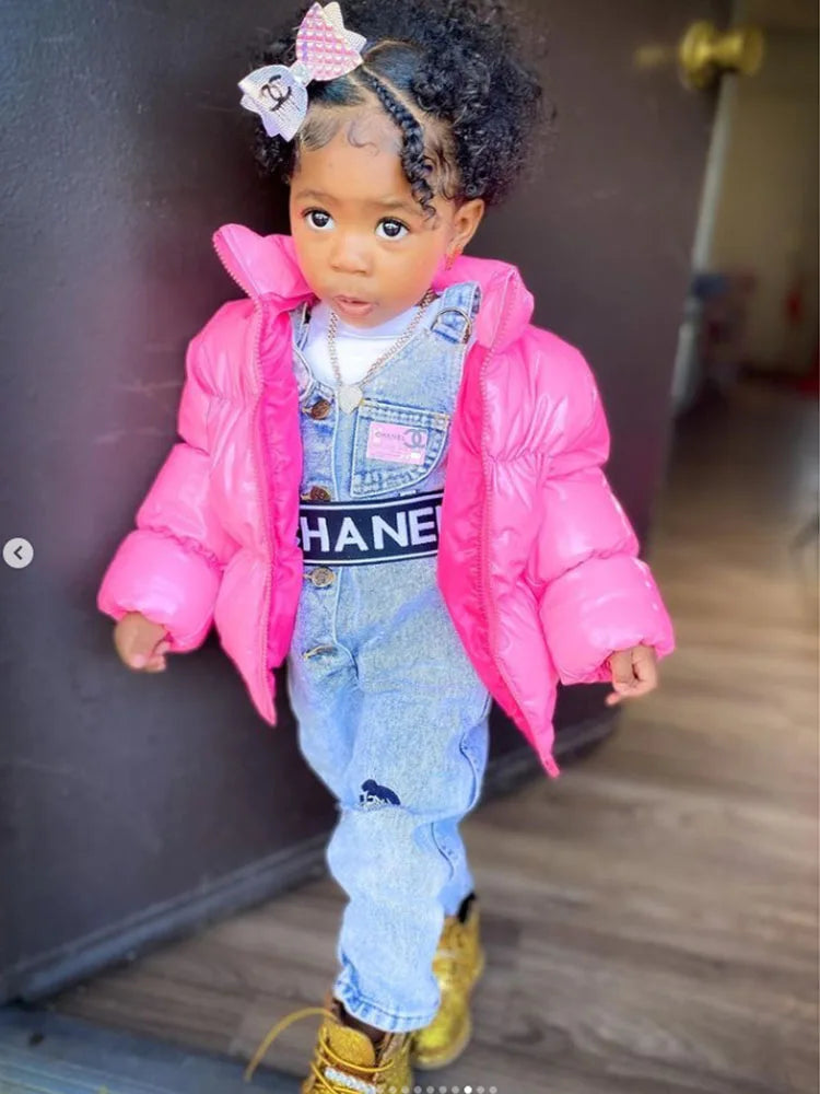 Matching Daughter Glossy Puffer Mommy and Me Jacket