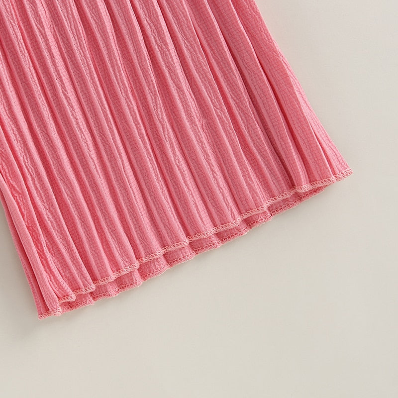 Pretty Pink Pleated Two Piece  Mommy and Me Mother Daughter Matching Set