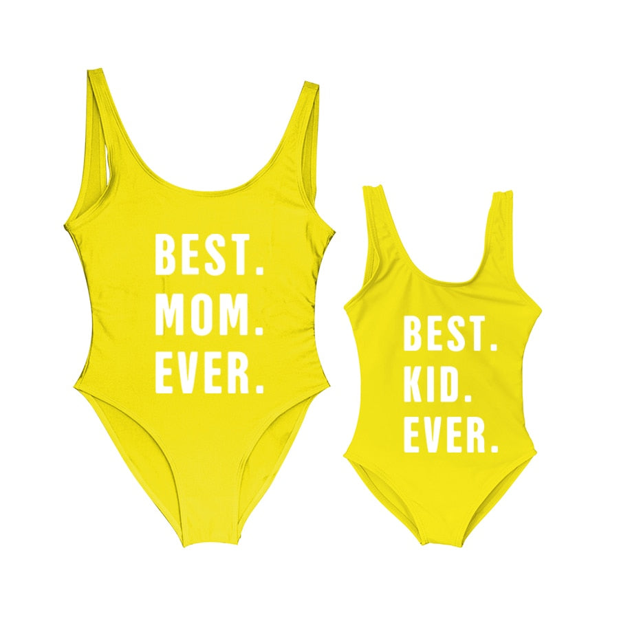 Besties Mommy and Me Mother Daughter Matching Swim Suit