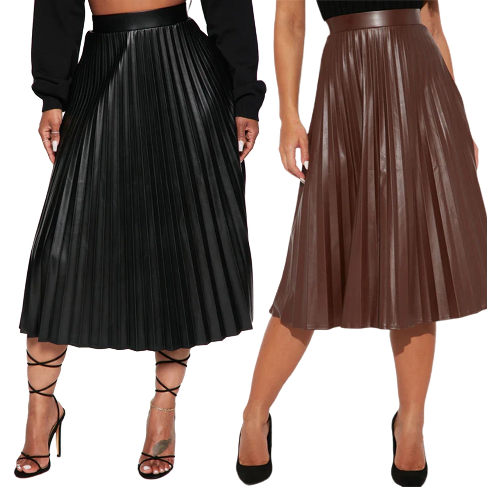 Pleated Leather Mommy and Me Mothers Skirt