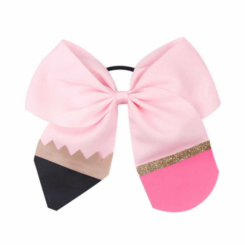 BACK TO SCHOOL Penciled In Glitter Pencil Ribbon  Hair Accessory
