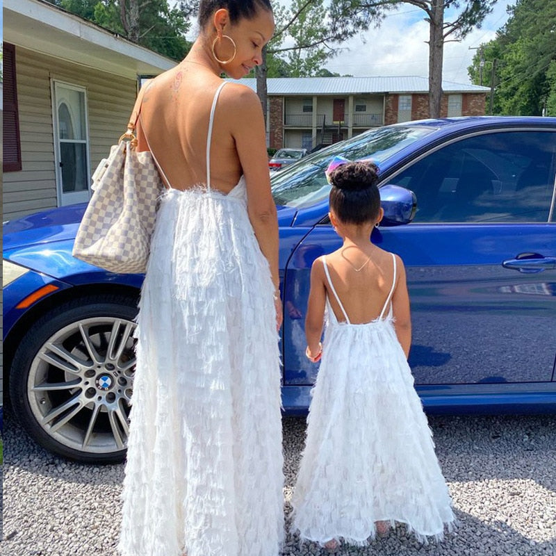 White Textured Maxi Dress