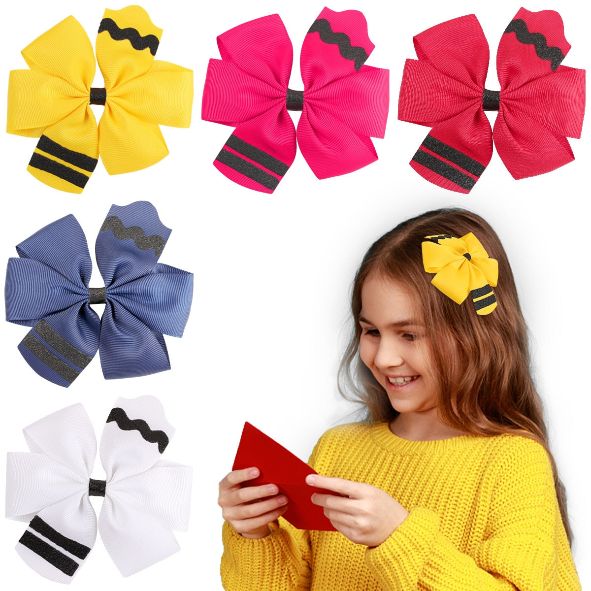BACK TO SCHOOL Crayon Kids Hair Accessory