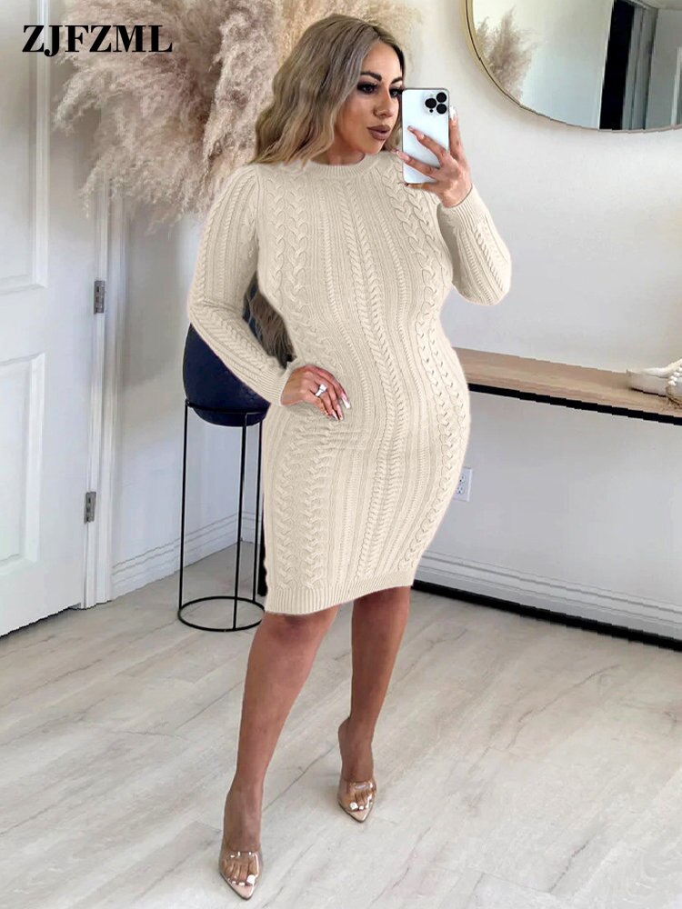 Cable Knit Sweater Dress